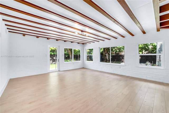 interior space with beam ceiling