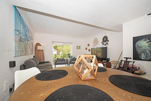 6709 N Kendall Dr Unit 227, Pinecrest, FL 33156 - dining area featuring crown molding and a textured wall