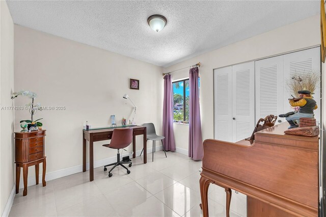 519 SW 88th Pl E, Miami, FL 33174 - office area with a textured ceiling and light tile patterned floors