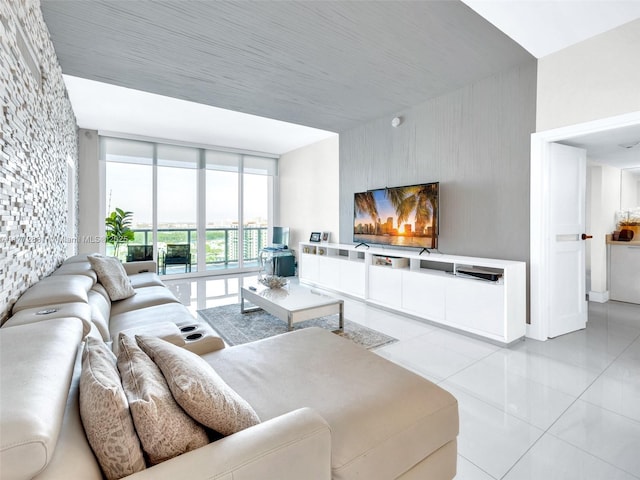 100 Bayview Dr Unit Ph01, Sunny Isles Beach, FL 33160 - living area featuring light tile patterned flooring and expansive windows