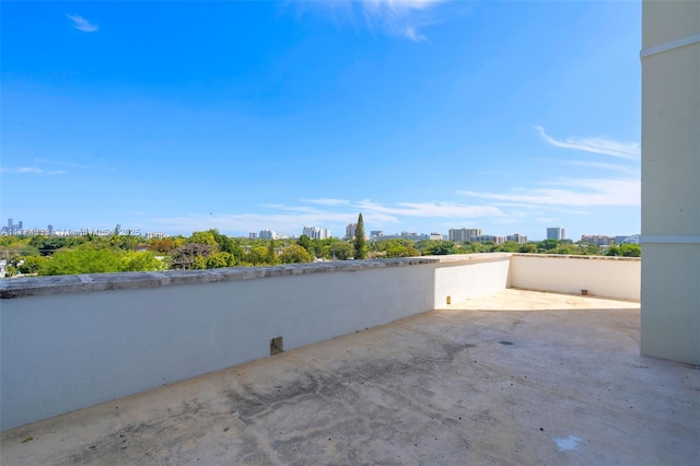 view of patio / terrace featuring a skyline view