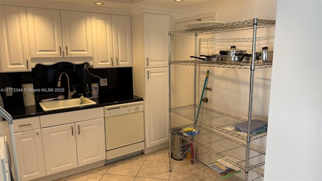 1950 S Ocean Dr Unit 6G, Hallandale Beach, FL 33009 - kitchen with dishwasher, a sink, white cabinetry, and recessed lighting