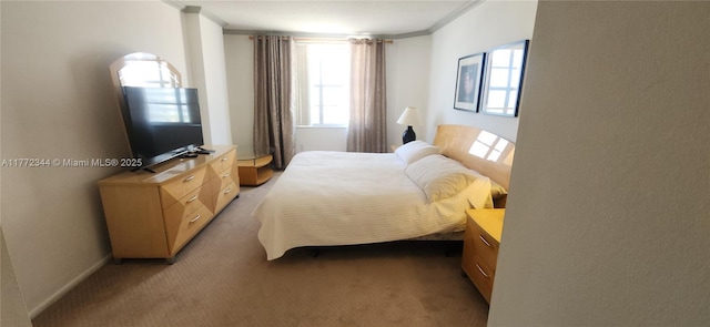 1950 S Ocean Dr Unit 6G, Hallandale Beach, FL 33009 - bedroom with multiple windows, crown molding, light colored carpet, and baseboards
