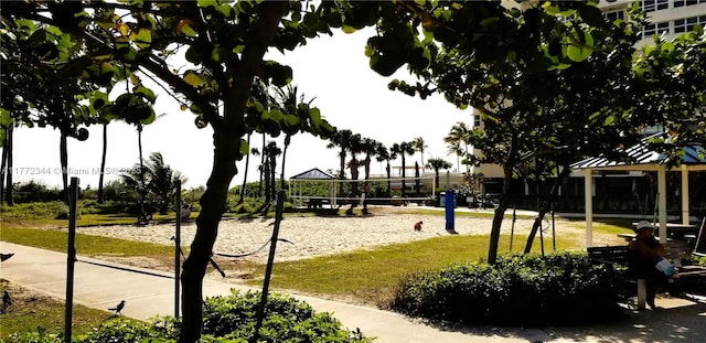 1950 S Ocean Dr Unit 6G, Hallandale Beach, FL 33009 - view of property's community featuring volleyball court, a gazebo, and a lawn