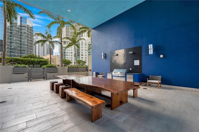1300 Brickell Bay Dr Unit 601, Miami, FL 33131 - dining area with a high ceiling and a city view