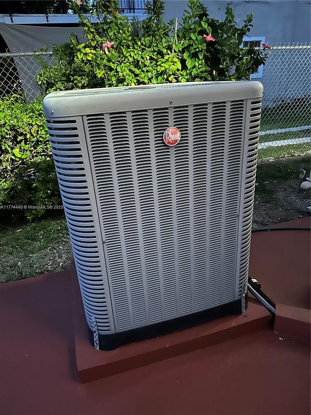 exterior details featuring central AC