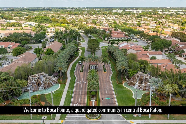 aerial view with a residential view