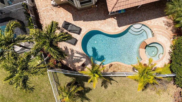 16473 SW 30th St, Miramar, FL 33027 - view from above of property with a pool area