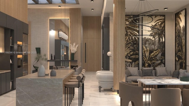 interior space featuring outdoor dry bar