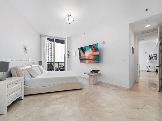 15901 Collins Ave Unit 405, Sunny Isles Beach, FL 33160 - bedroom with light marble finish flooring and baseboards