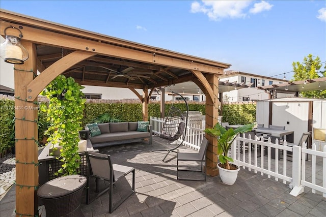 23300 SW 110th Ct, Homestead, FL 33032 - view of patio / terrace featuring an outdoor hangout area and a gazebo