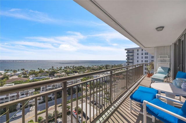 balcony with a water view