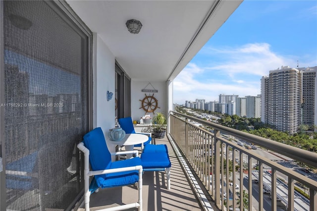 balcony with a city view
