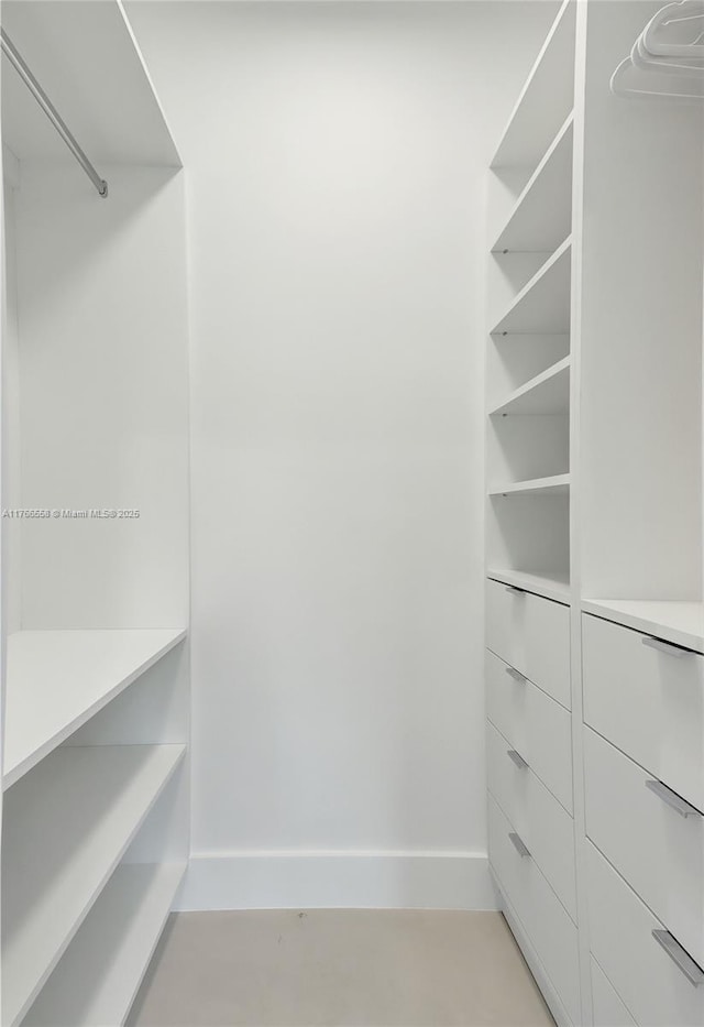 view of walk in closet