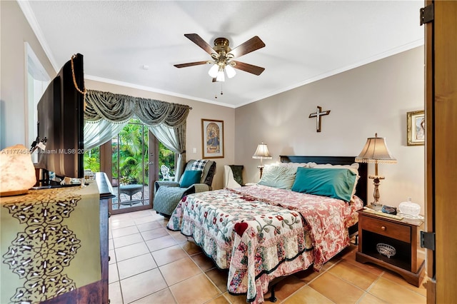 8914 SW 5th Ln, Miami, FL 33174 - bedroom featuring light tile patterned flooring, crown molding, and access to exterior