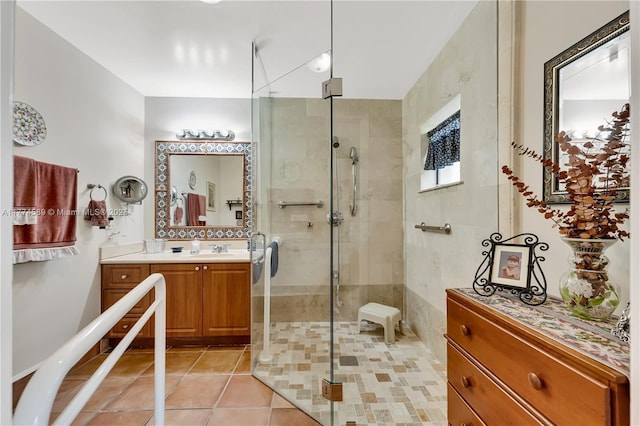 8914 SW 5th Ln, Miami, FL 33174 - full bath featuring tile patterned flooring, vanity, and a stall shower