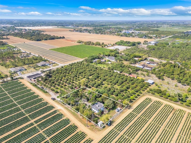 bird's eye view with a rural view