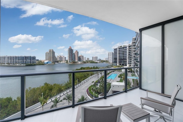 5000 Island Estates Dr Unit 704, Aventura, FL 33160 - balcony with a view of city and a water view