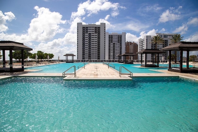 1850 S Ocean Dr Unit 1004, Hallandale Beach, FL 33009 - community pool featuring a gazebo and a patio area