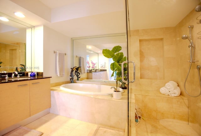 1850 S Ocean Dr Unit 1004, Hallandale Beach, FL 33009 - full bath featuring a shower stall, a bath, and vanity
