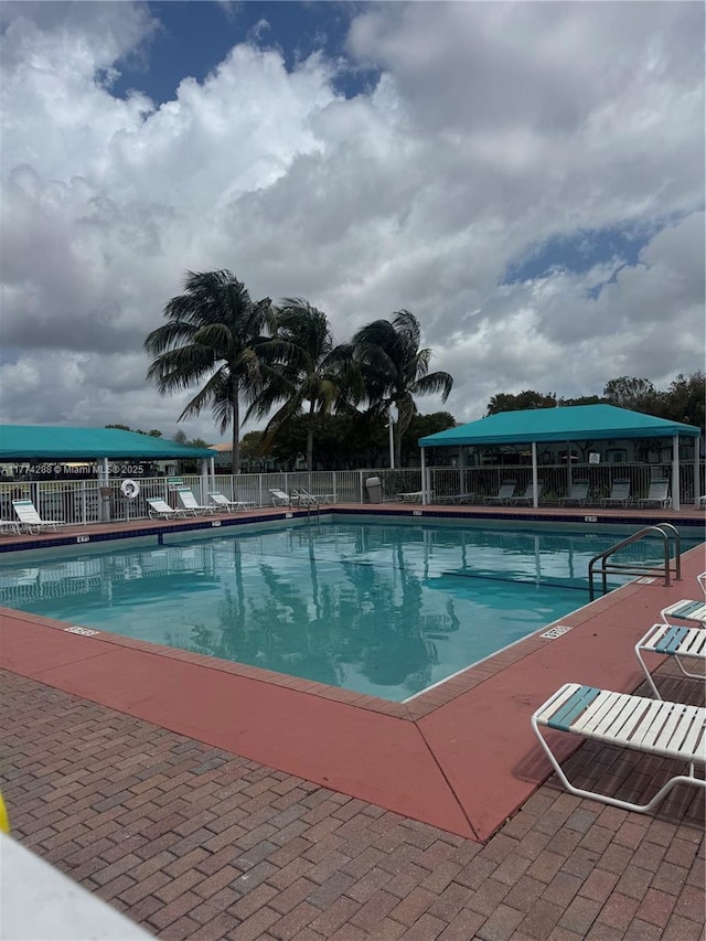 community pool with fence