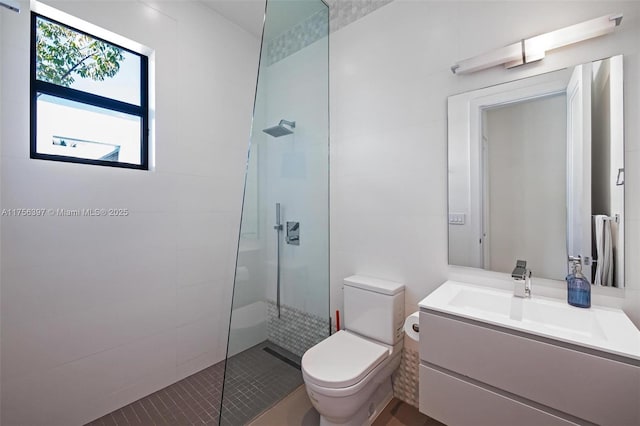 7360 SW 53rd Pl, Miami, FL 33143 - bathroom with toilet, vanity, and walk in shower