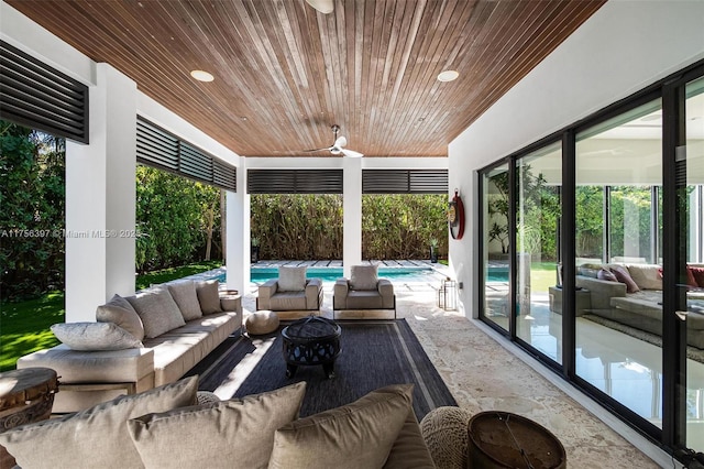 7360 SW 53rd Pl, Miami, FL 33143 - view of patio / terrace featuring an outdoor living space and an outdoor pool