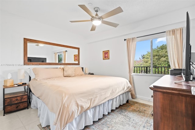 901 SW 141st Ave Unit 409M, Pembroke Pines, FL 33027 - bedroom featuring light tile patterned flooring and ceiling fan