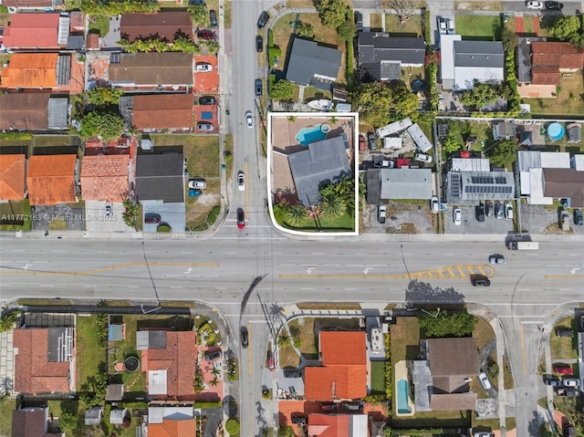 bird's eye view with a residential view