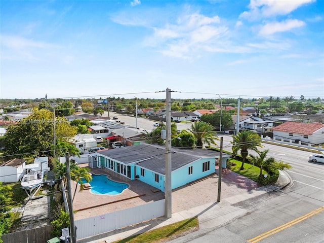 drone / aerial view with a residential view
