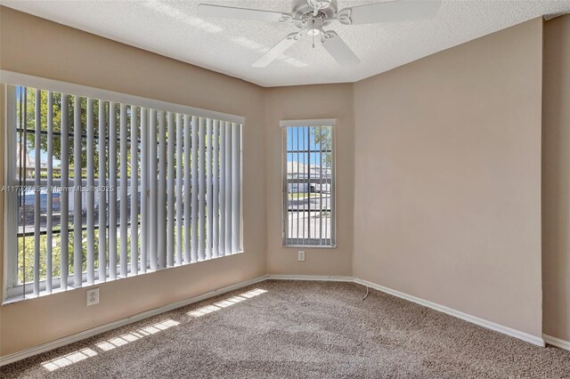 16249 NW 24th St, Pembroke Pines, FL 33028 - carpeted spare room with a ceiling fan and a textured ceiling