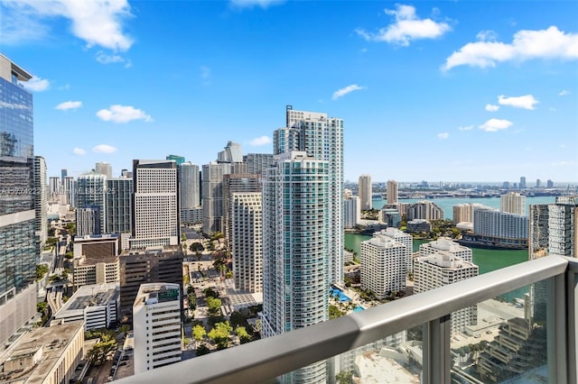 view of city with a water view