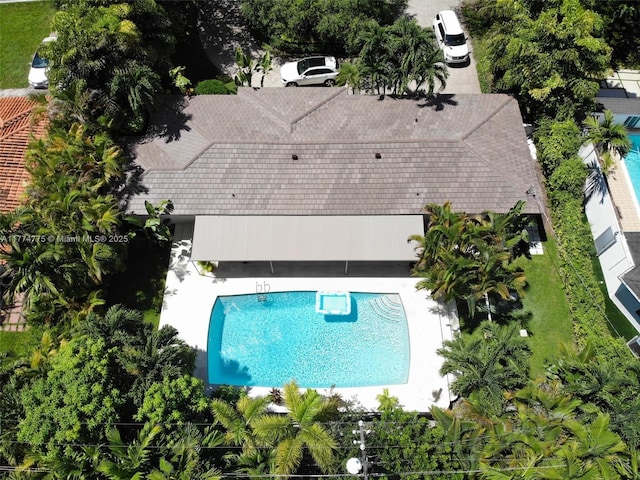 1523 Blue Rd, Coral Gables, FL 33146 - view from above of property featuring a pool