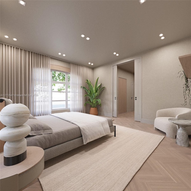 915 Palermo Ave Unit 1, Coral Gables, FL 33134 - bedroom with recessed lighting and baseboards