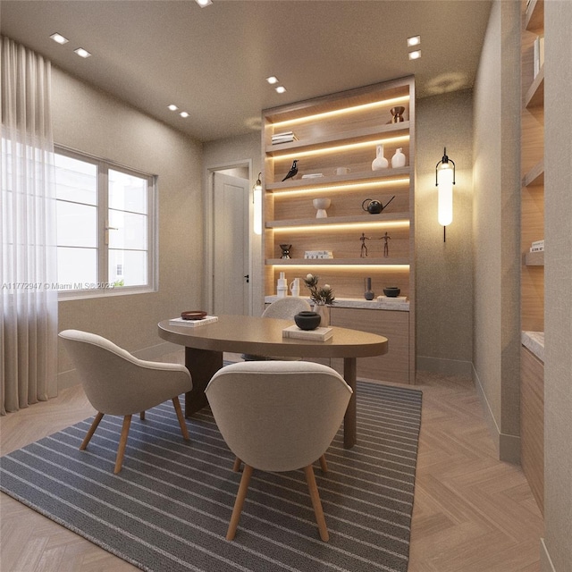 915 Palermo Ave Unit 1, Coral Gables, FL 33134 - dining space with recessed lighting and baseboards
