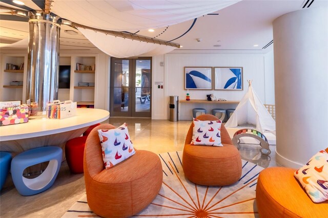 15701 Collins Ave Unit 1004, Sunny Isles Beach, FL 33160 - playroom with built in features and french doors