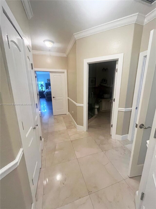 14261 SW 30th St, Miami, FL 33175 - hallway with crown molding and baseboards
