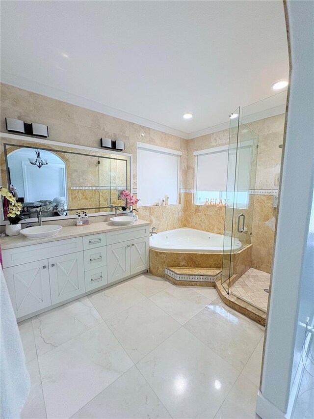 14261 SW 30th St, Miami, FL 33175 - bathroom with a garden tub, a shower stall, and double vanity