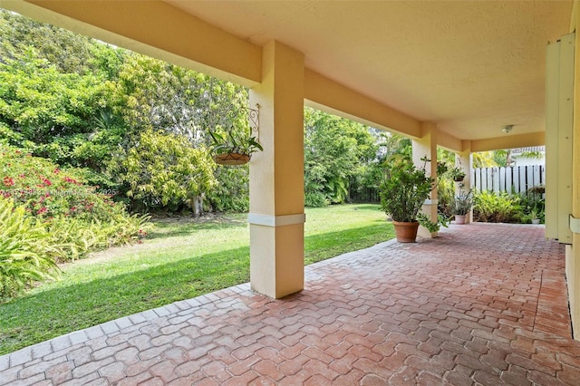 view of patio / terrace with fence