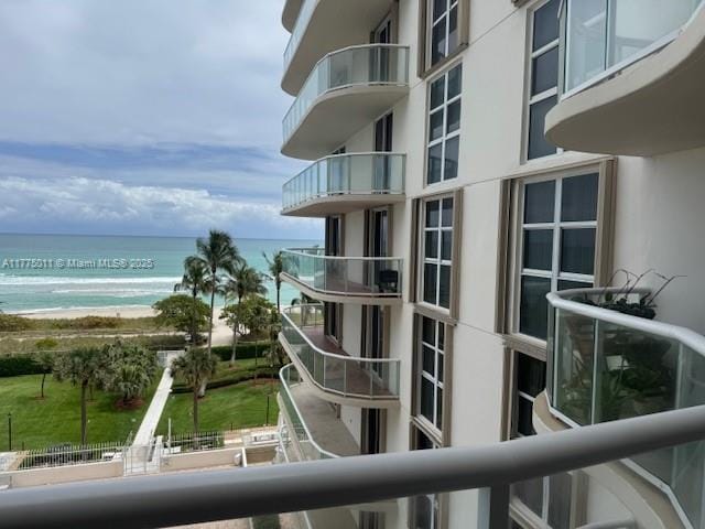 balcony with a water view