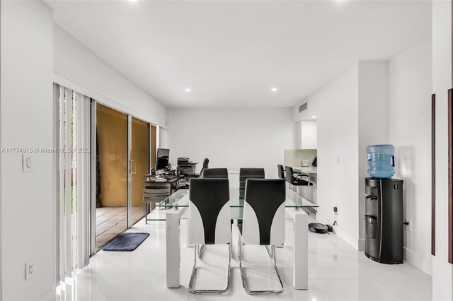 8775 Park Blvd Unit 111, Miami, FL 33172 - dining space featuring recessed lighting, light tile patterned flooring, and visible vents