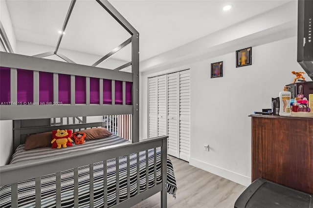 8775 Park Blvd Unit 111, Miami, FL 33172 - bedroom featuring recessed lighting, baseboards, and light wood-type flooring