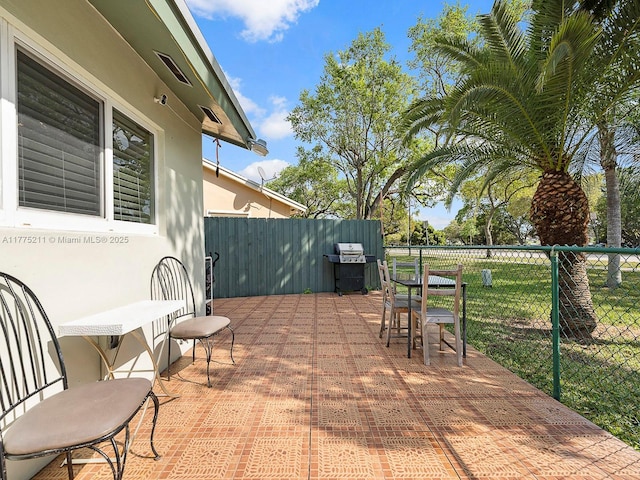 view of patio / terrace with a fenced backyard