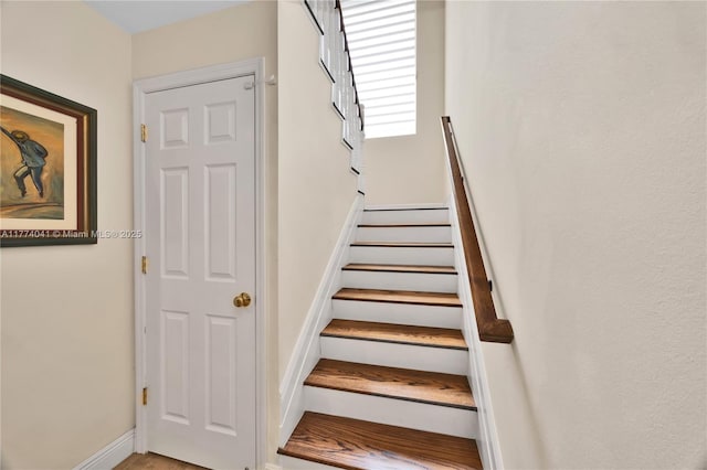stairs with baseboards