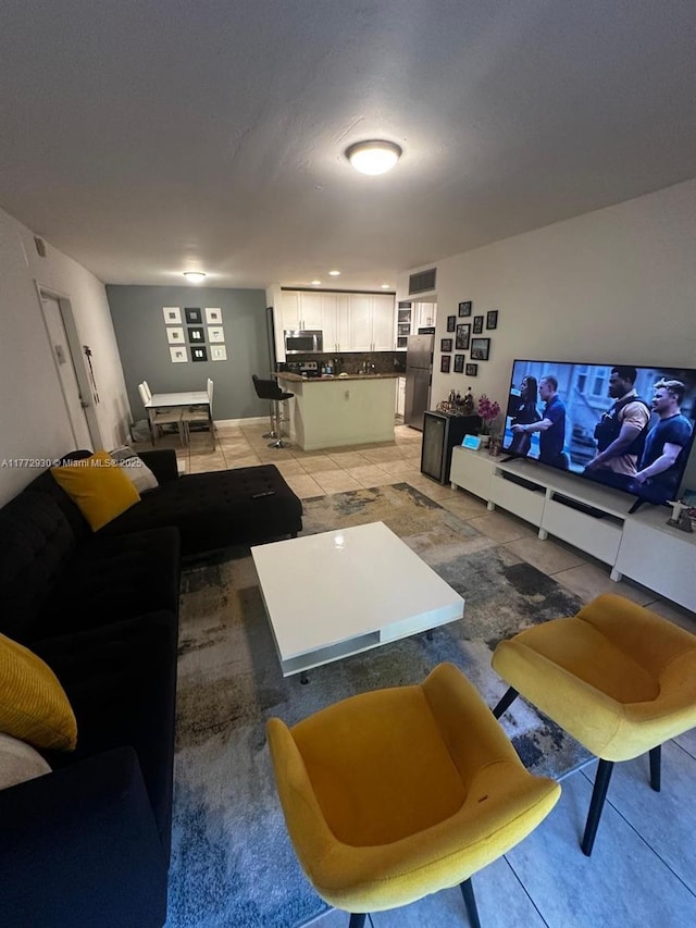 7951 SW 104th Unit 210D, Miami, FL 33156 - living room with light tile patterned floors