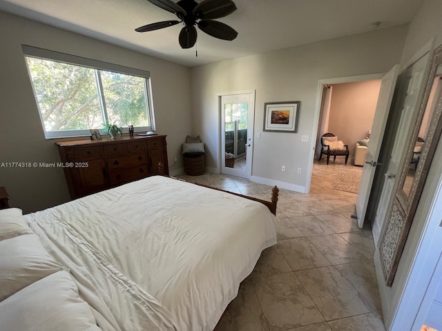 75 Gulfstream Rd Unit 211B, Dania Beach, FL 33004 - bedroom featuring baseboards and a ceiling fan