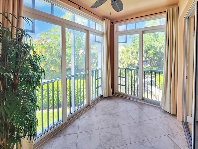 view of unfurnished sunroom