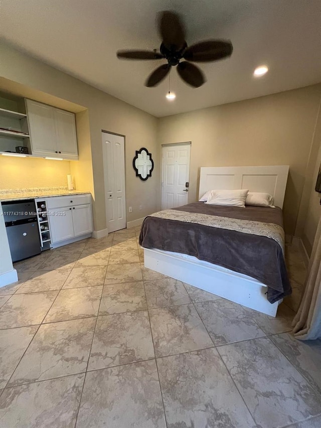 75 Gulfstream Rd Unit 211B, Dania Beach, FL 33004 - bedroom with a ceiling fan and baseboards