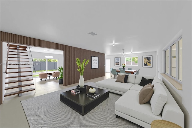 10250 SW 28th St, Miami, FL 33165 - living room with wood walls