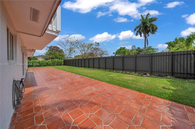 view of patio with a fenced backyard